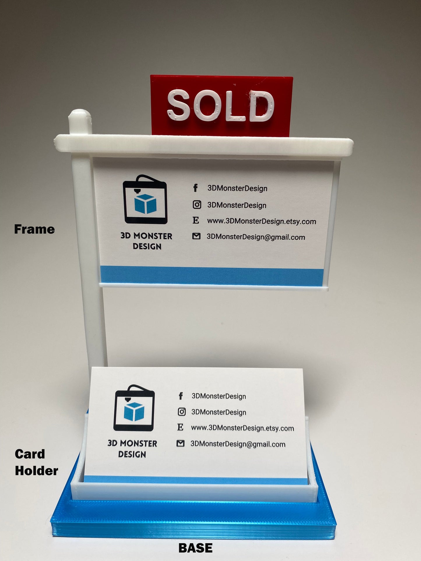 Real Estate Business Card Holder - Blue & White