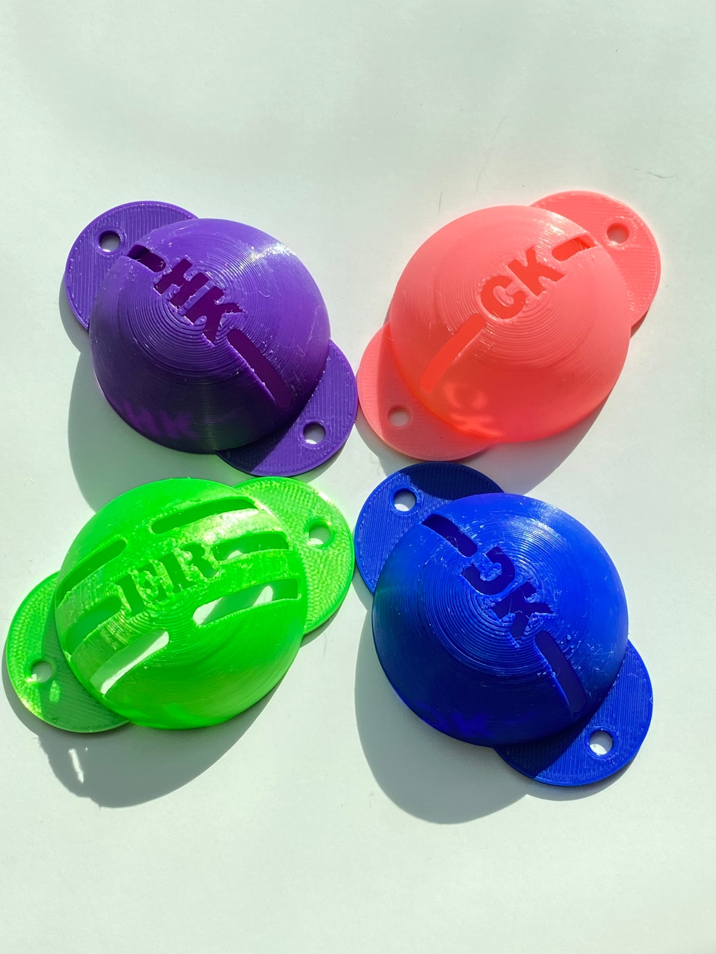 Personalized Golf Ball Marking Stencil with 3 Horizontal Alignment Lines - 3D Printed