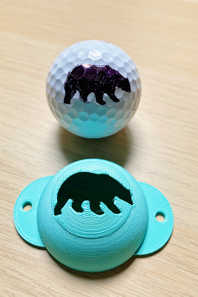Bear Golf Ball Marking Stencil - 3D Printed