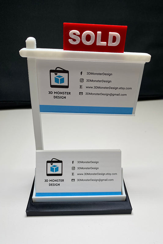 Real Estate Business Card Holder - Black & White